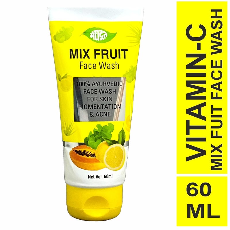 Meghdoot Mix Fruit Face Wash for All Skin Types Refreshes Cleanses and Hydrates with Natural Fruit Extracts for Smooth Glowing Skin 60ml Pack of 6 - Image 2