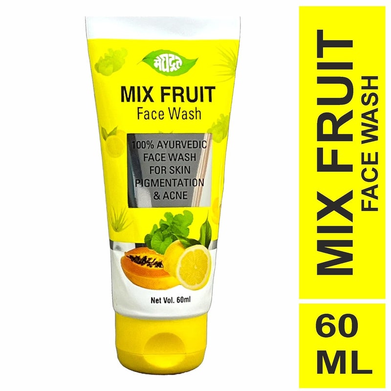 Meghdoot Mix Fruit Face Wash for All Skin Types Refreshes Cleanses and Hydrates with Natural Fruit Extracts for Smooth Glowing Skin 60ml Pack of 6 - Image 3
