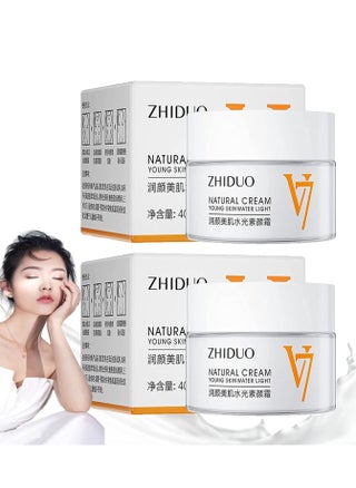 2PCS Natural Cream Young Skin Water Light, Moisturising Tone-Up Cream, V7 Deep Hydration Waterlight Makeup Cream, Korean Moisturising Face Cream (40g * 2) - pzsku/Z358BE77E2D2C514BFA92Z/45/_/1733645844/a8d89758-64cb-489c-ac08-f292f75d55db