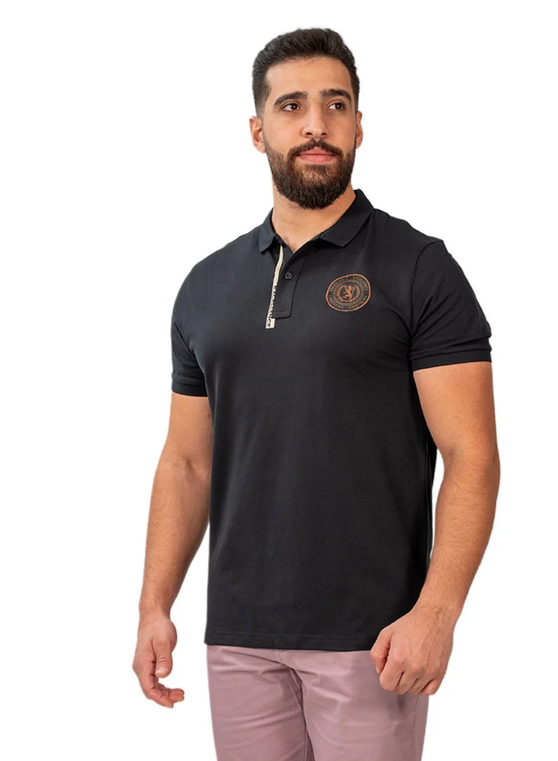 Men's Slim Fit Short Sleeve Polo with Embroidery