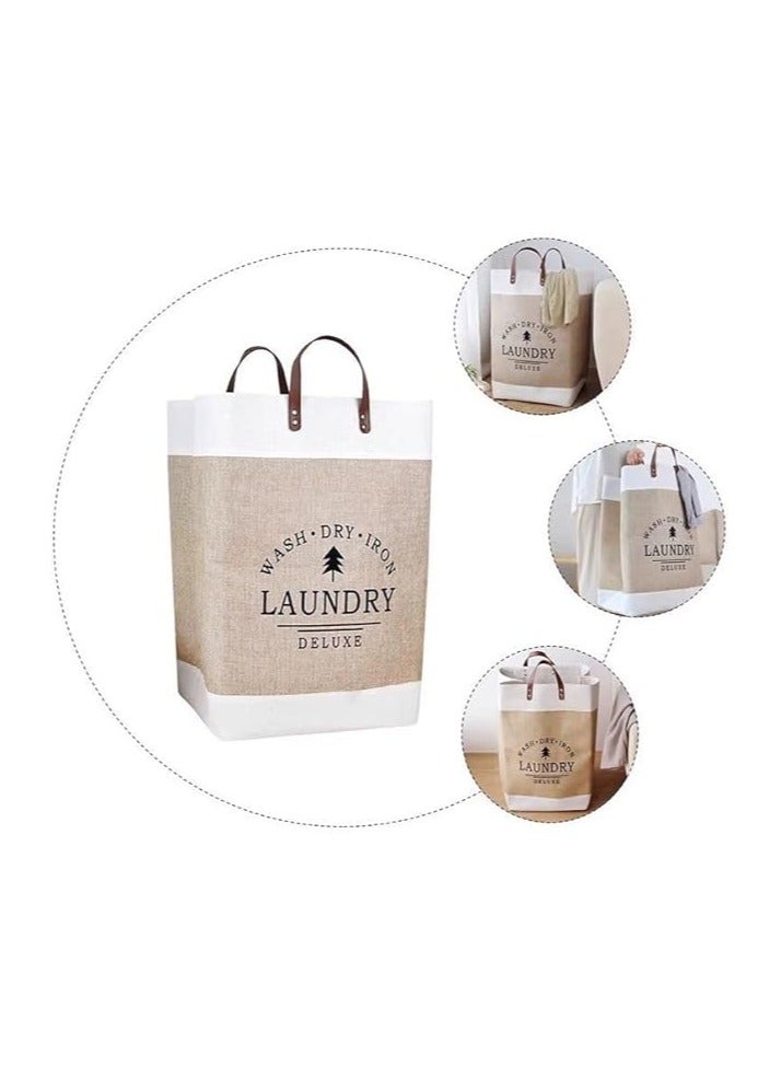 1pc Large Capacity Foldable Laundry Hamper with EVA Material - Durable Storage Basket with Handles for Clothes, Toys, Home Organization - Image 2