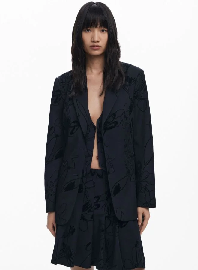 DESIGUAL Blazer with velvet details