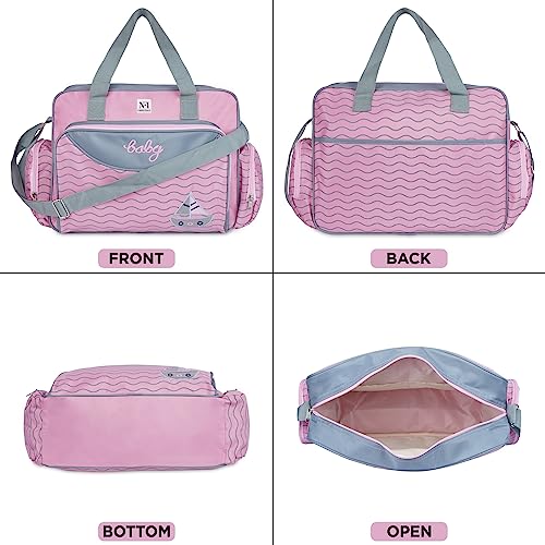 NFI essentials Newborn Baby Diaper Changing Mother Bag Baby Things Carry Bags for Mothers Maternity Hospital Bag for Mom and Baby Daiper Bags (BB-3-Pink) - Image 2
