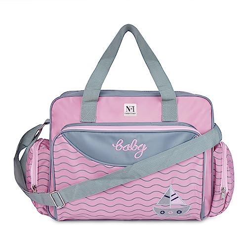 NFI essentials Newborn Baby Diaper Changing Mother Bag Baby Things Carry Bags for Mothers Maternity Hospital Bag for Mom and Baby Daiper Bags (BB-3-Pink) - Image 1