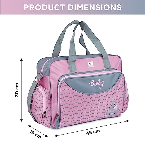 NFI essentials Newborn Baby Diaper Changing Mother Bag Baby Things Carry Bags for Mothers Maternity Hospital Bag for Mom and Baby Daiper Bags (BB-3-Pink) - Image 4