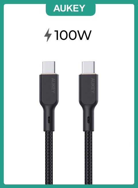 100W PD Silicone USB-C To USB-C Cable 1M SCC101 Black