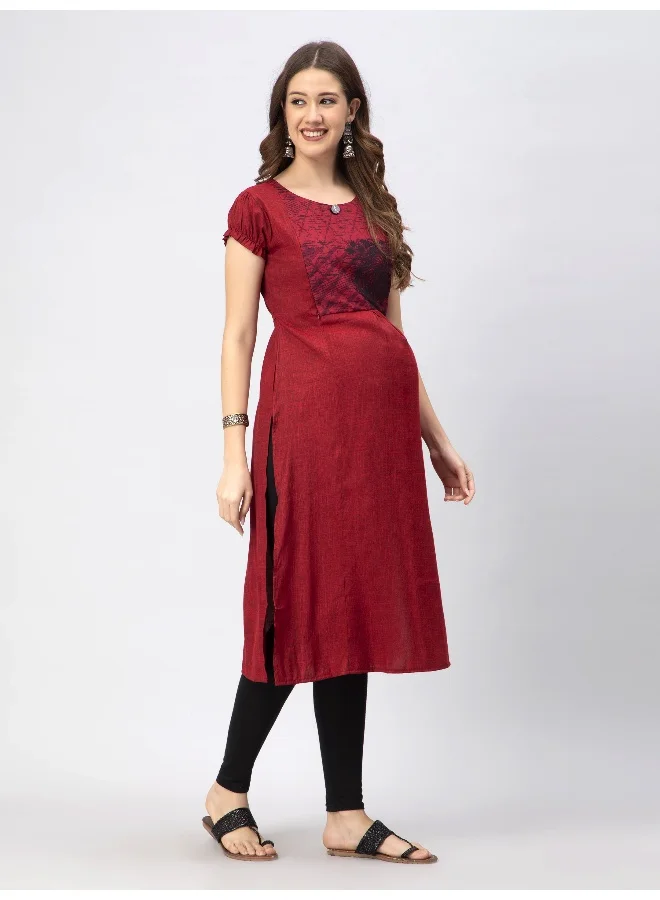 CEE 18 Women's Cotton Rayon Straight Maternity Feeding Kurti For Feeding with Zippers