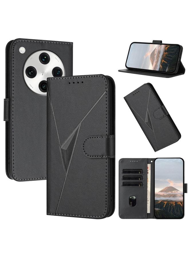 اس-توب جراب هاتف من الجلد بتصميم مثلث مع مشبك لهاتف OPPO Find X8 Pro - Image 1