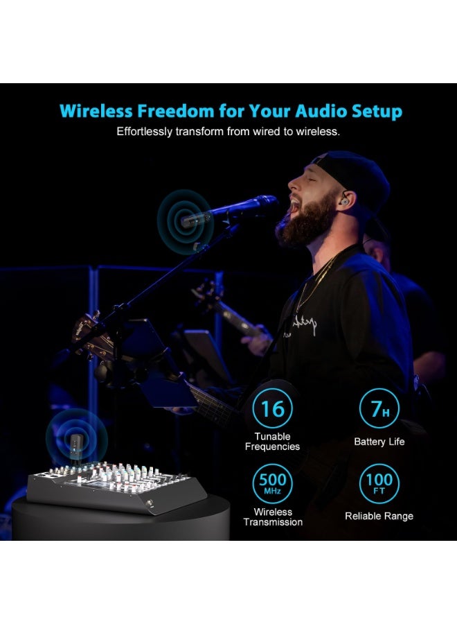 Phenyx Pro PTU-X Plug-On XLR Wireless Transmitter Receiver System – 16 UHF Frequencies, Professional Audio For DSLR, Mixer, And PA System - Image 2