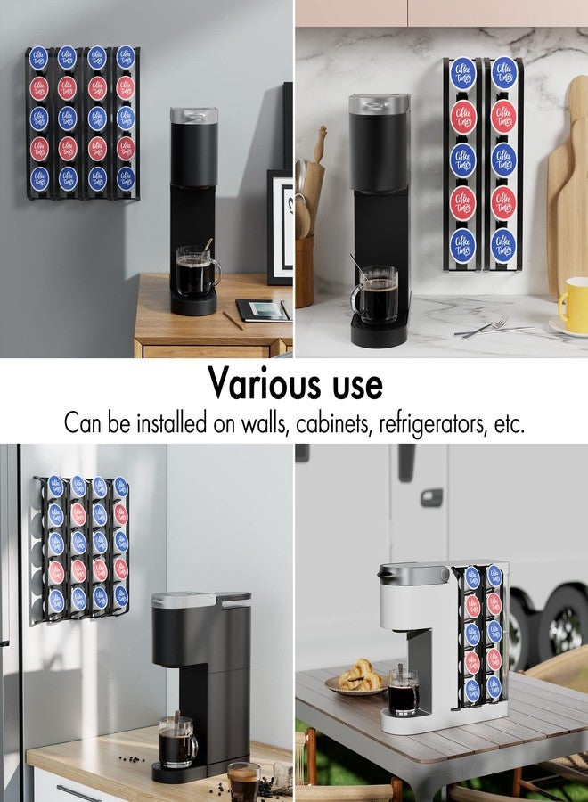 KES Coffee Pod Holder for Keurig, Side Mount Coffee Pod Holder Adhesive, Sturdy Metal K Cup Organizer and Storage, Matte Black, 2 Pack/For 10 K Cups, KCPH500-BK-P2 - Image 4
