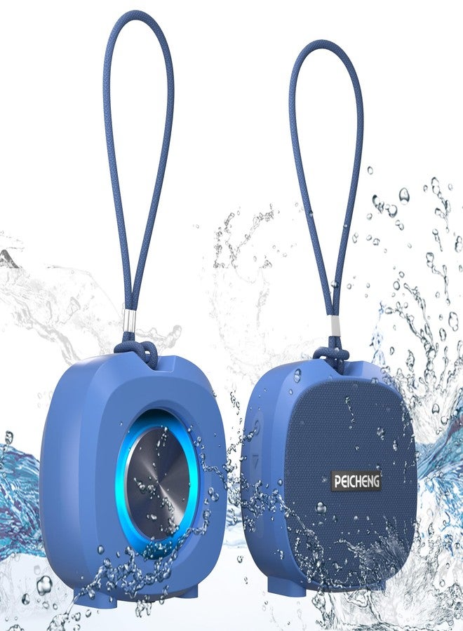 PEICHENG Speaker, Small Portable Bluetooth Wireless IPX5 Waterproof Shower Speaker,Loud Stereo Sound Deep Bass,Dual Pairing, RGB Lights,Long Playtime for Outdoor Party, Great Gift,1PC (Blue) - Image 1
