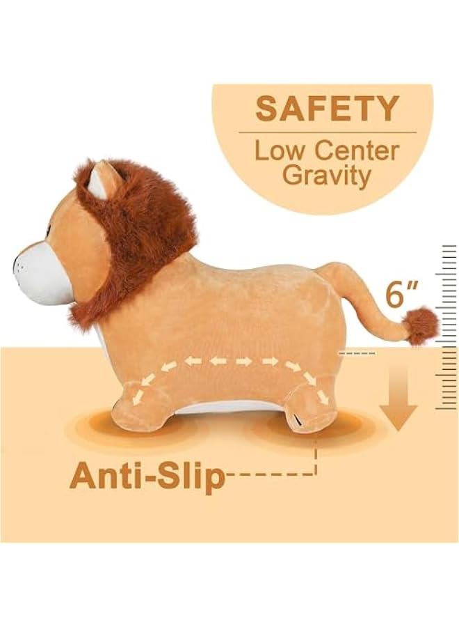 Generic Bouncy Pals Lion Hopper Toy, Toddler Plush Bouncing Animal, Inflatable Ride on Bouncer W/Pump, Indoor Outdoor Hopping Horse, Kid Jumping Toy, Birthday Gift for 2 3 4 5 Year Old Boy Girl - Image 4