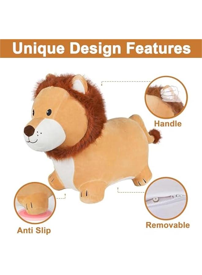 Generic Bouncy Pals Lion Hopper Toy, Toddler Plush Bouncing Animal, Inflatable Ride on Bouncer W/Pump, Indoor Outdoor Hopping Horse, Kid Jumping Toy, Birthday Gift for 2 3 4 5 Year Old Boy Girl - Image 3