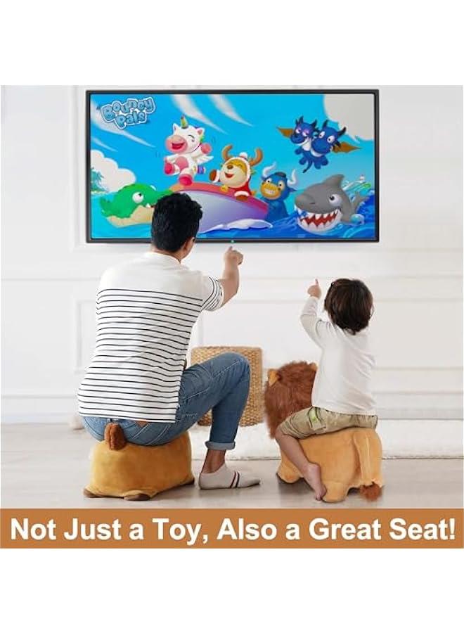 Generic Bouncy Pals Lion Hopper Toy, Toddler Plush Bouncing Animal, Inflatable Ride on Bouncer W/Pump, Indoor Outdoor Hopping Horse, Kid Jumping Toy, Birthday Gift for 2 3 4 5 Year Old Boy Girl - Image 5