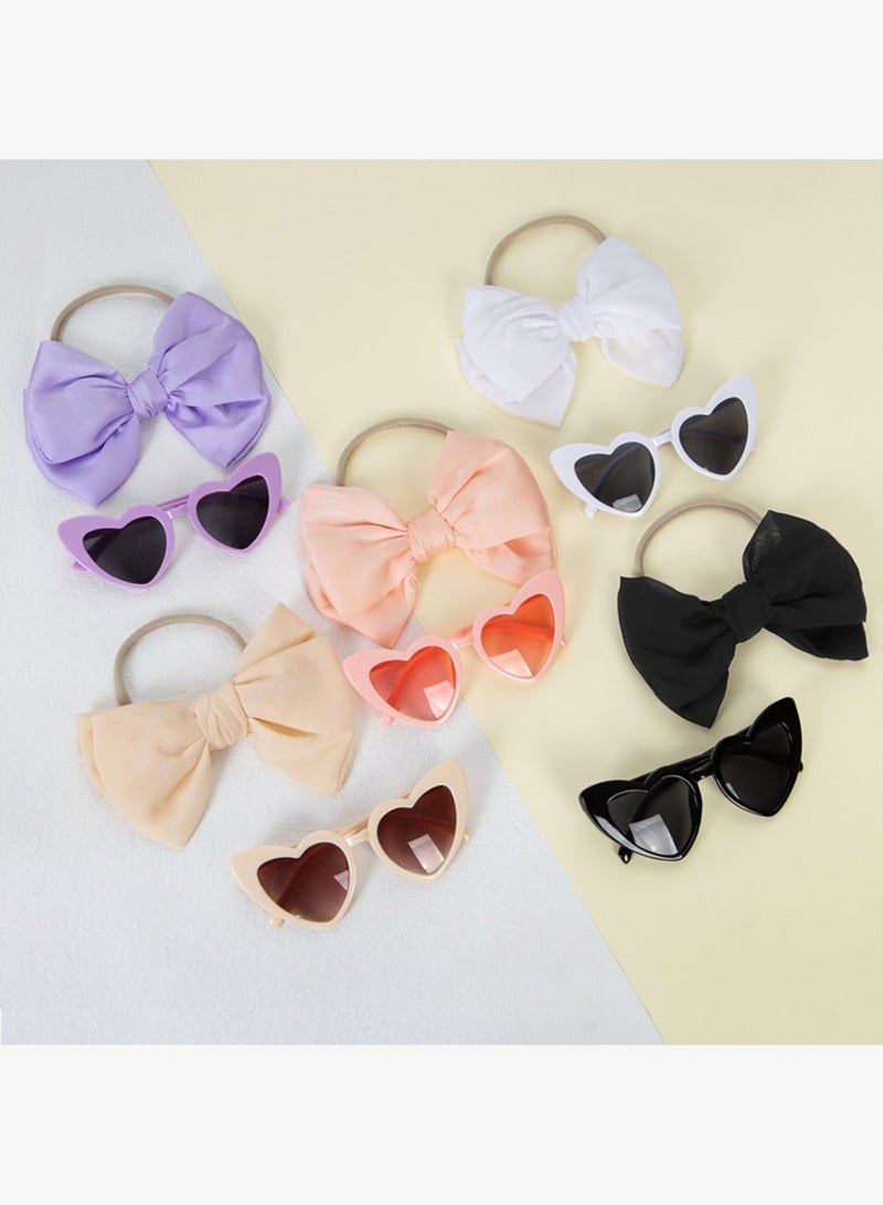 D'Daniela Athena Glasses and Bow Barrette Ponytail Set For Babies and Girls - Baby Pink - Image 5