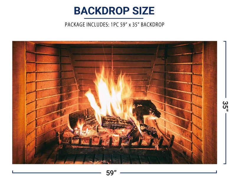 Allenjoy 5x3ft Burning Firewoods Photography Backdrop Winter Christmas Fireplace Flaming Woods Background for Kids Children Family Camping Barbeques Party Decor Banner Portrait Photo Booth Props - Image 3