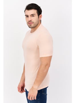 Legend Men Crew Neck Short Sleeve Plain T-Shirt, Petal Pink  - Image 2