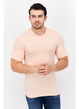 Legend Men Crew Neck Short Sleeve Plain T-Shirt, Petal Pink  - Image 1