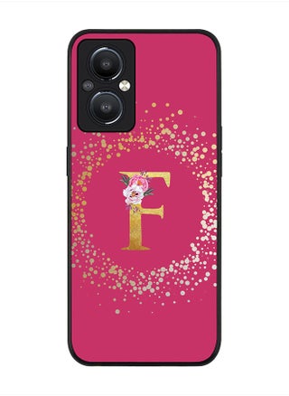 Rugged Black edge case for OnePlus Nord N20 5G, Slim fit Rubber Edges  -  Custom Monogram Initial Letter Floral Pattern Alphabet - F  (Dark Pink Rose ) - pzsku/Z358C6656A64B8AE9CE5DZ/45/_/1704954689/ef143834-d77f-4f3d-b234-a01a1c2d1ecb