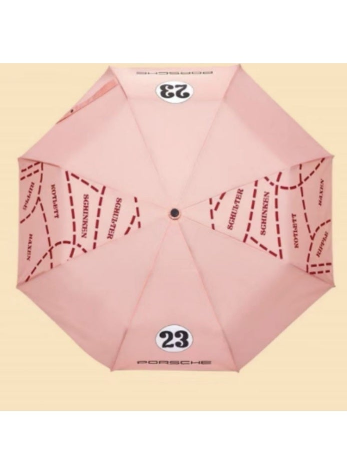 Porsche Pink Foldable Umbrella with Racing - Inspired Design - Image 1