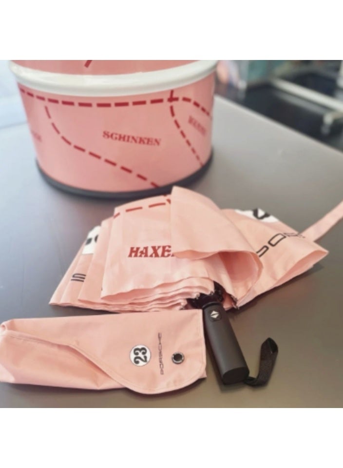 Porsche Pink Foldable Umbrella with Racing - Inspired Design - Image 2