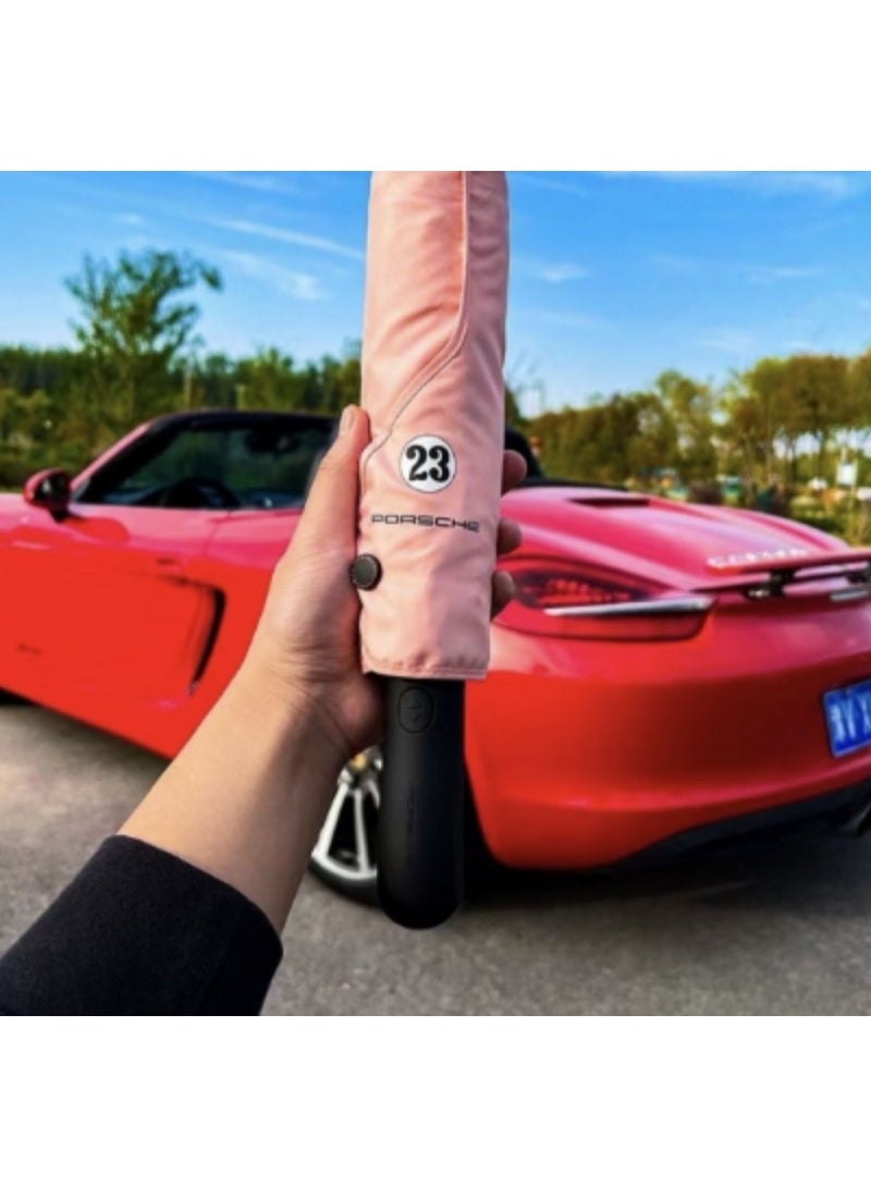 Porsche Pink Foldable Umbrella with Racing - Inspired Design - Image 4