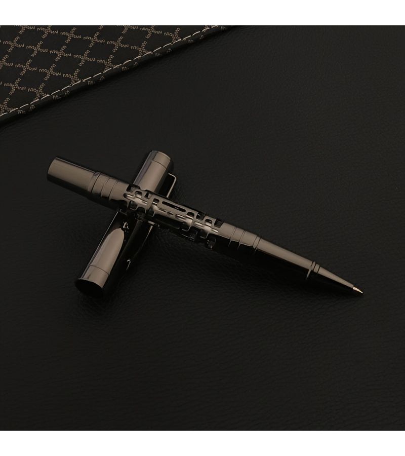 Grey Metal Signature Pen Business Office Hollow Gray Stationery - Image 4