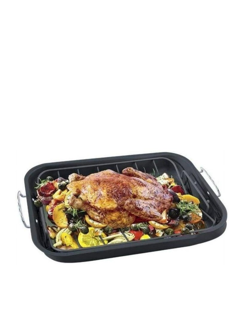 Generic - Roasting tray with grill rack, movable grid, practical design for cooking and grilling OM - Image 1