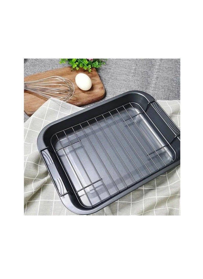 Generic - Roasting tray with grill rack, movable grid, practical design for cooking and grilling OM - Image 1