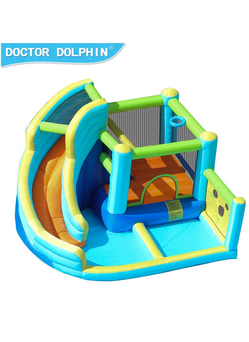 doctor dolphin Doctor Dolphin Inflatable Bounce House with Bouncers Slide Toddler Ball Pit Bouncy Play House 73003  - Image 1
