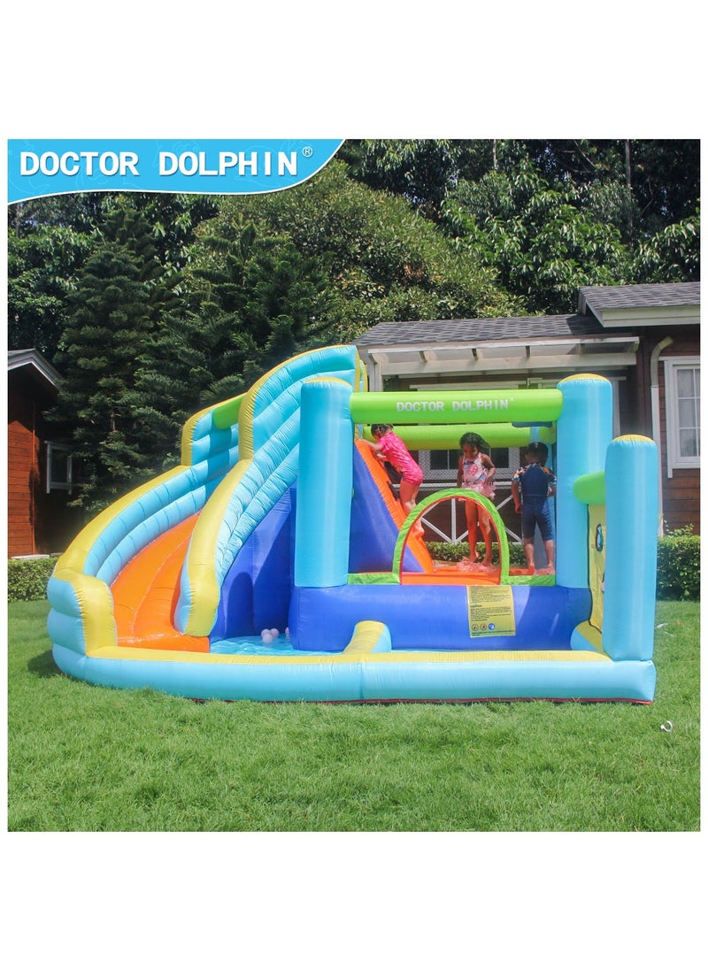 doctor dolphin Doctor Dolphin Inflatable Bounce House with Bouncers Slide Toddler Ball Pit Bouncy Play House 73003  - Image 2