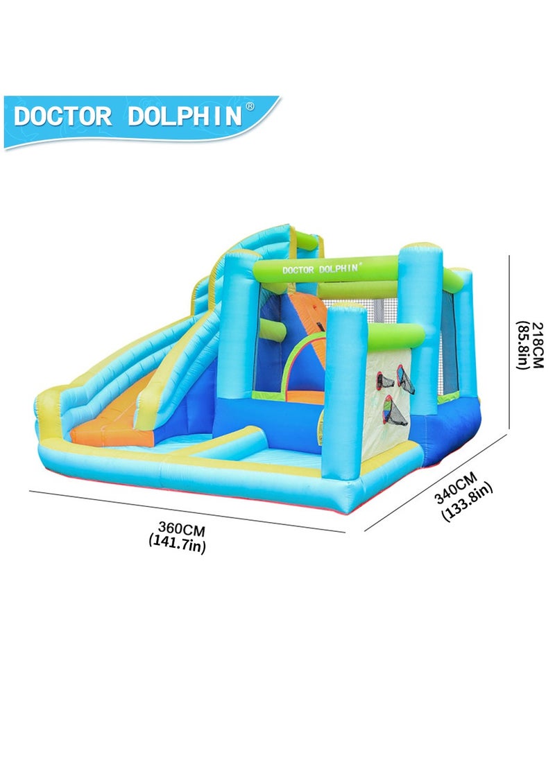 doctor dolphin Doctor Dolphin Inflatable Bounce House with Bouncers Slide Toddler Ball Pit Bouncy Play House 73003  - Image 3