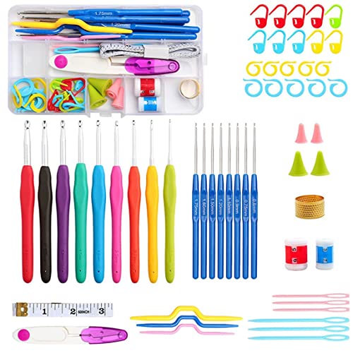 NAITIK CREATION 53-Piece Knitting Crochet Hook Needle Set (Large) Ergonomic Knitting Needle Kit, Knitting Needle Kit Organizer with 16Pcs Soft Grip Handles Hooks, Tapestry for Hand Knitted - Image 2