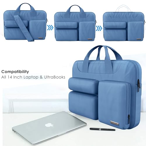Probus 360 Protective Laptop Shoulder Bag for 14 Inch Laptop/MacBook/Chromebook/Notebook Water Resistant Sleeve Case Cover Office Bag – Sky Blue - Image 2