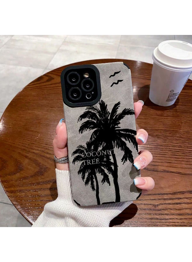 NIBEMINENT Versatile Black Coconut Tree Protective TPU Case Cover For iPhone 17 Pro Max, Gray