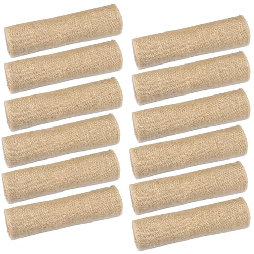 Tosnail 12 Pack 12 x 71 Burlap Table Runners Rustic Jute Fabric Roll Vintage Wedding Decorations Brown Party Runner Dinner Table Mats Placemats for Home Decor Outdoor Wedding Party Events - Image 1
