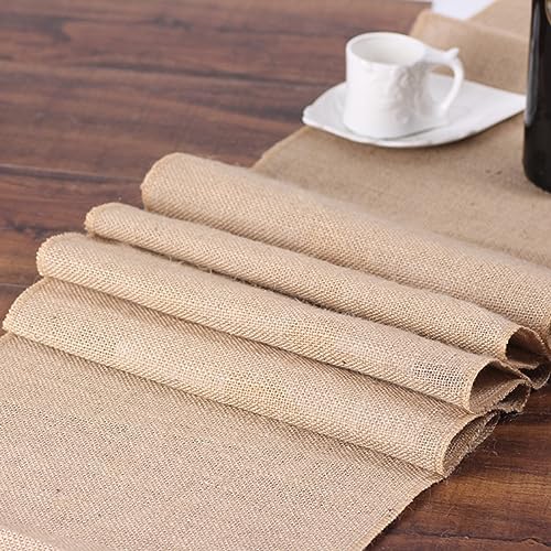 Tosnail 12 Pack 12 x 71 Burlap Table Runners Rustic Jute Fabric Roll Vintage Wedding Decorations Brown Party Runner Dinner Table Mats Placemats for Home Decor Outdoor Wedding Party Events - Image 3