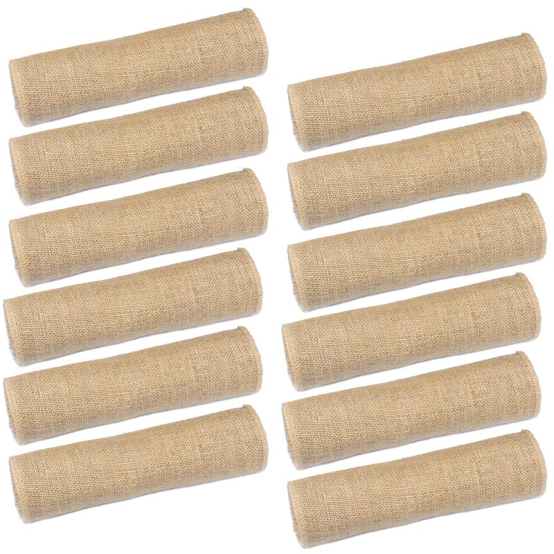 Tosnail 12 Pack 12 x 71 Burlap Table Runners Rustic Jute Fabric Roll Vintage Wedding Decorations Brown Party Runner Dinner Table Mats Placemats for Home Decor Outdoor Wedding Party Events - Image 2