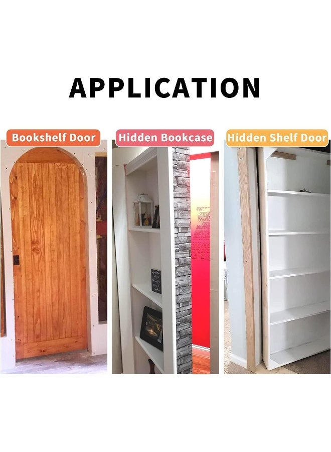 TamBee Hidden Bookcase Door Hinges for Secret Door Pivot Door Hardware Secret Door Hinges Heavy Duty Pivot Hinges for Doors 304 Stainless Steel 360 Degree Rotation - Image 4