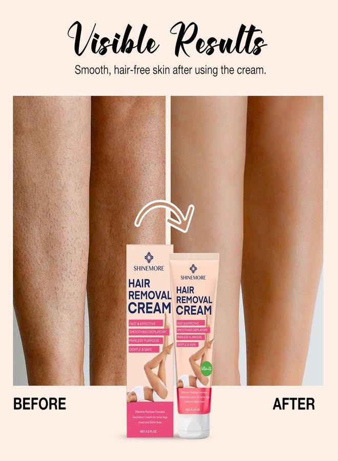 ShineMore Intimate Hair Removal Cream for Women: Effective Painless Flawless Depilatory Cream for arms legs chest and Pubic Area - Suitable for All Skin Types 120ml - Image 3