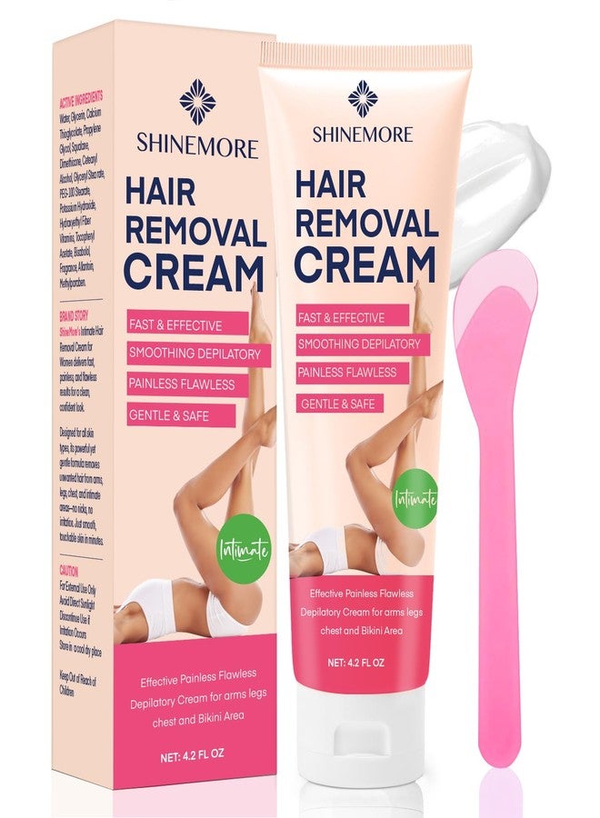 ShineMore Intimate Hair Removal Cream for Women: Effective Painless Flawless Depilatory Cream for arms legs chest and Pubic Area - Suitable for All Skin Types 120ml - Image 1