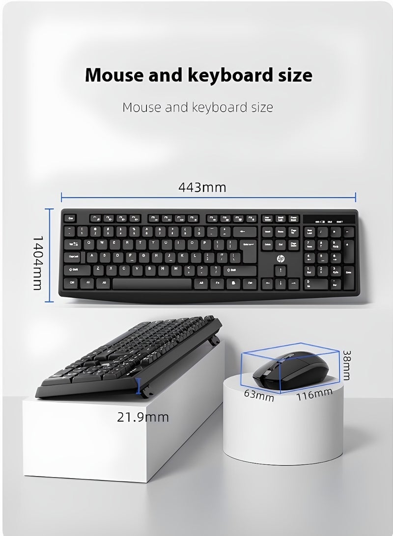 HP CS10L 2.4GHz Wireless Keyboard & Mouse Combo, Reliable Wireless Connection, Quiet Keys, Ergonomic Design for Business & Home Black - Image 5