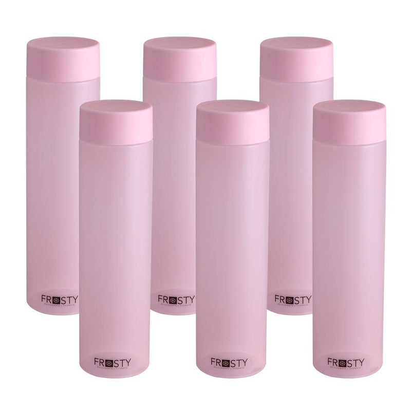 Roy Enterprise Frosty Unbreakable Water Bottle 1 Litre Set Of 6 Plastic Water Bottle Office Bottle Gym Bottle Home Kitchen Round Multicolor - Image 3