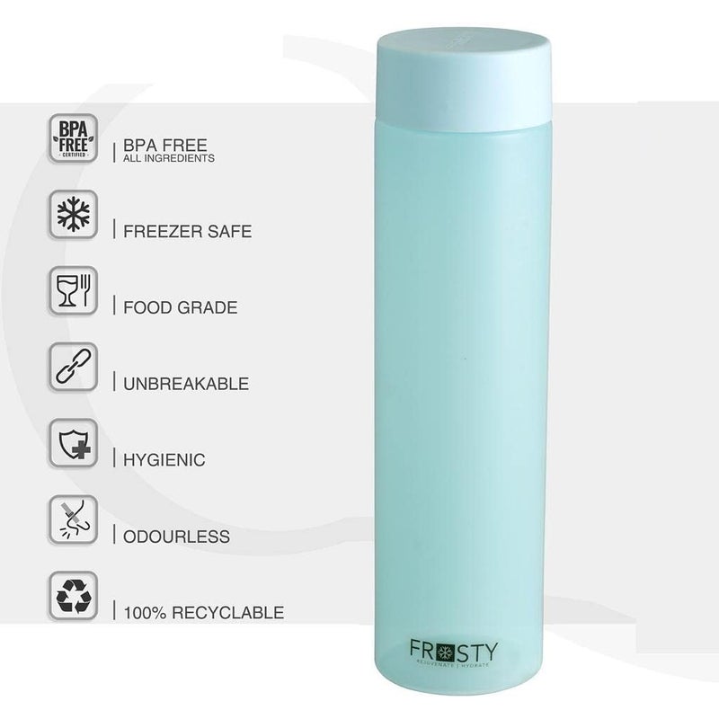Roy Enterprise Frosty Unbreakable Water Bottle 1 Litre Set Of 6 Plastic Water Bottle Office Bottle Gym Bottle Home Kitchen Round Multicolor - Image 2