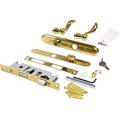 Larson Certified Storm Door Revere Mortise Brass Handle Set, Storm Door Handle Replacement with Keyed Deadbolt - Image 1