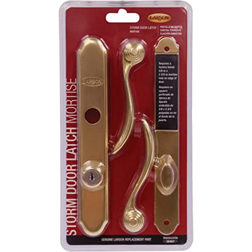 Larson Certified Storm Door Revere Mortise Brass Handle Set, Storm Door Handle Replacement with Keyed Deadbolt - Image 3