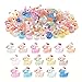 JIUZHU 160PCS Luminous Mini Glitter Ducks Christmas Colorful Tiny Resin Ducks to Hide Miniatures Figures for Prank Xmas Goodie Bag Fillers Party Decor - Image 2