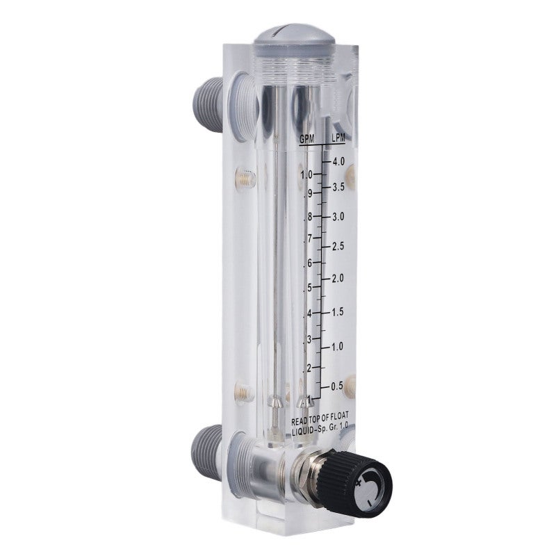 Liquid Flowmeter: 0.1‑1GPM Range, 4% High Accuracy, Clear Acrylic Panel Flowmeter - Acid Alkali Resistant, Easy Read Liquid Flow Measurement for Liquid Control & Industrial Work - Image 1