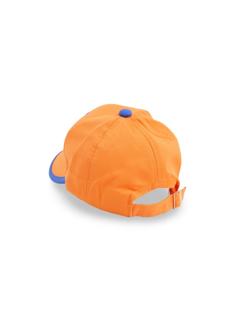 Fancy Unisex Cotton Cap – Orange with "Good Luck" Design - Image 2