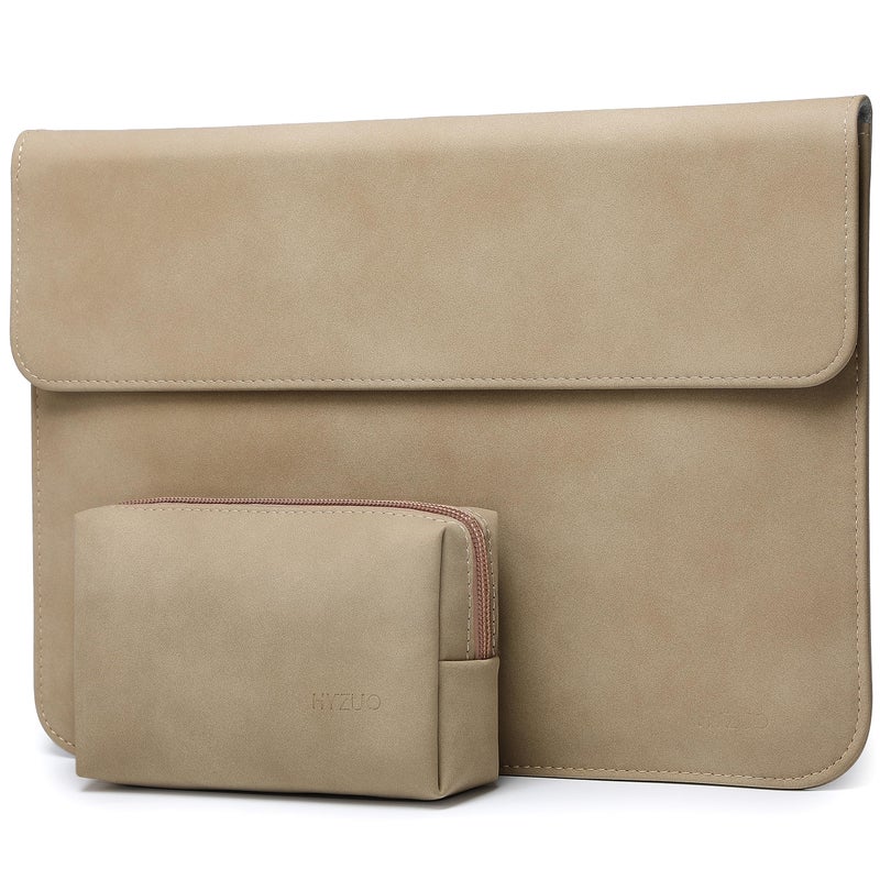 HYZUO HYZUO 13.3-14 Inch Laptop Sleeve Bag for MacBook Pro 14 M4/M3/M2/M1 Pro/Max A3401 A3185 A3112 2021-2025, MacBook Air 13 2012-2017, 13.8/13.5 Surface Laptop 7-1, Case with Pouch, Khaki-H  - Image 1
